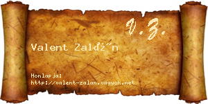 Valent Zalán névjegykártya