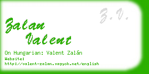 zalan valent business card